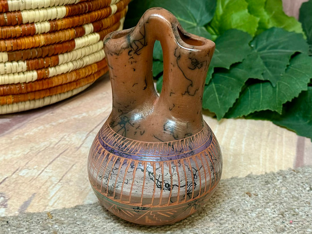 Navajo Etched Color Band Wedding Vase
