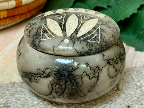 Native American Horsehair Pottery Box