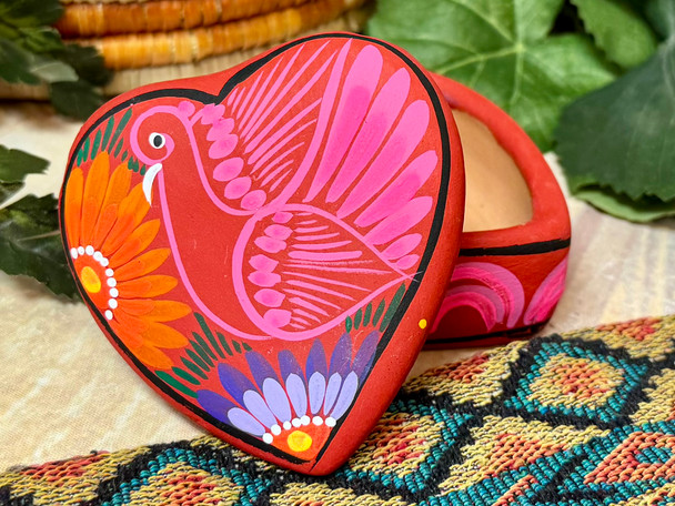 Hand Painted Clay Jewelry Box-Heart