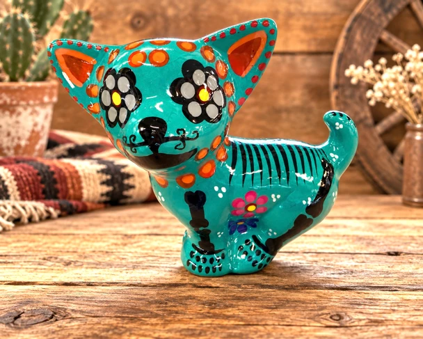 Day of the Dead Pottery Skeleton Dog