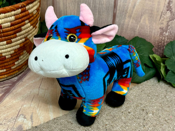 Southwestern Style Stuffed Bull -Turquoise
