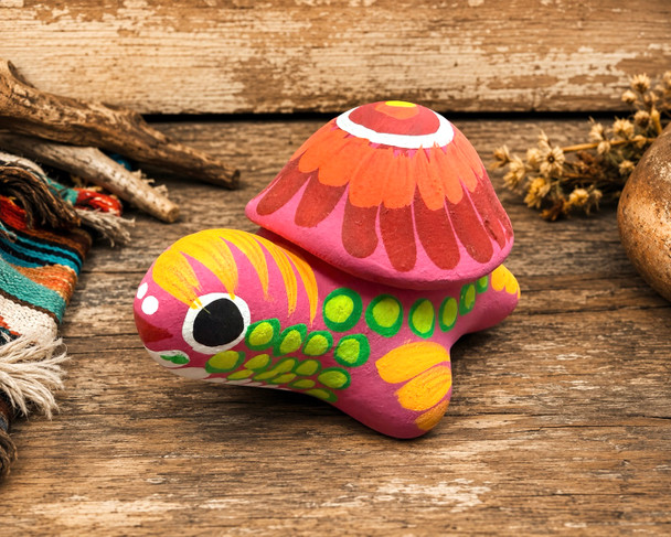 Hand Painted Clay Turtle Box