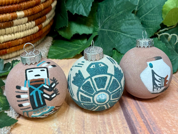Native American Christmas Ornaments Set - Sand Paintings