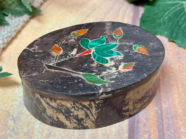 Inlay Soap Stone Box