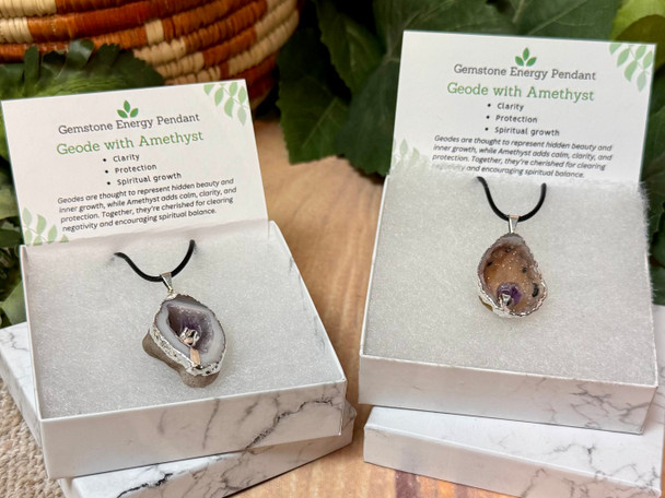 Assorted Geode & Amethyst Crystal Pendant