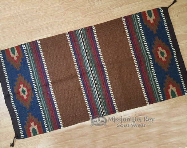 8 lb. Handwoven Wool Saddle Blanket -Brown