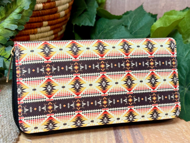 Native Inspired Faux Leather Wallet