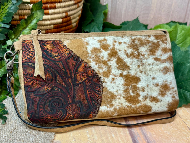 Western Cowhide Clutch Purse