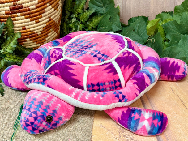 Southwestern Stuffed Turtle -Pink