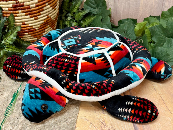 Southwestern Stuffed Turtle -Black