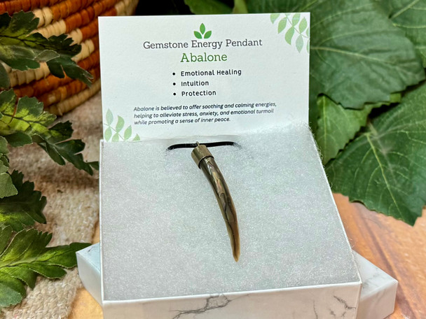 Abalone Pendant Necklace -Horn