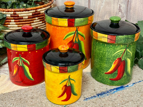 Southwestern Ceramic Canister Set