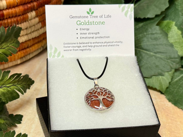 Goldstone Tree of Life Pendant