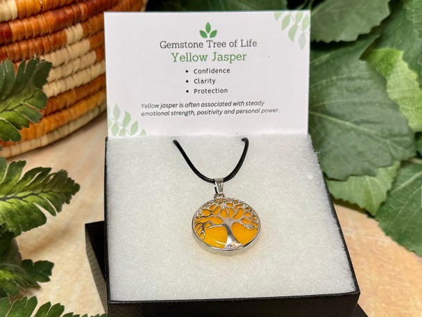 Yellow Jasper Tree of Life Pendant