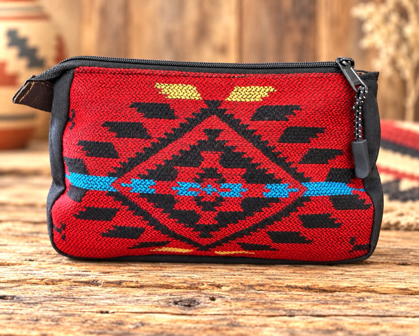 Woven Cosmetic Bag -Red