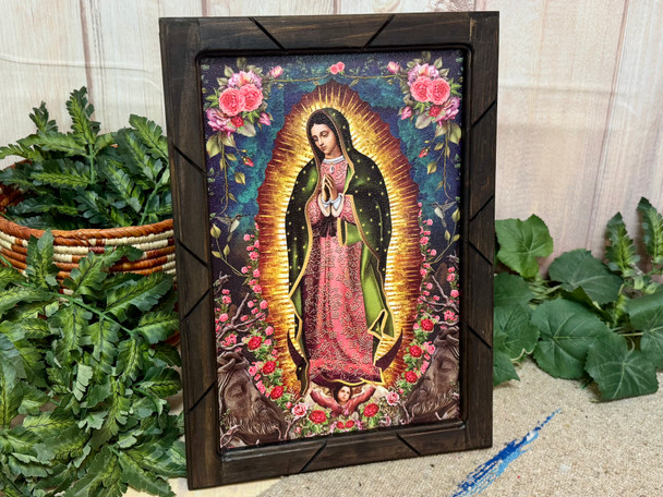 Rustic Framed Virgin Mary Print