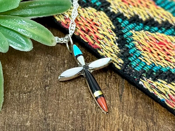 Native American Silver Cross Pendant