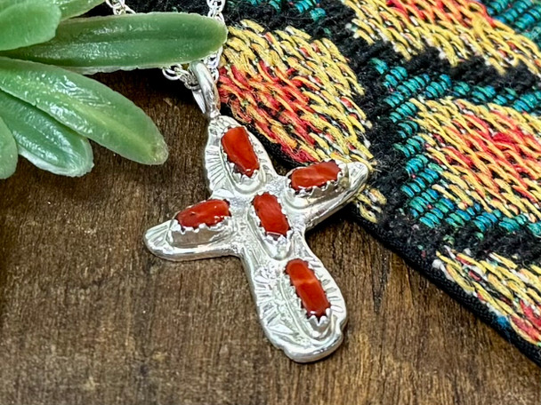 Native American Silver Cross Pendant