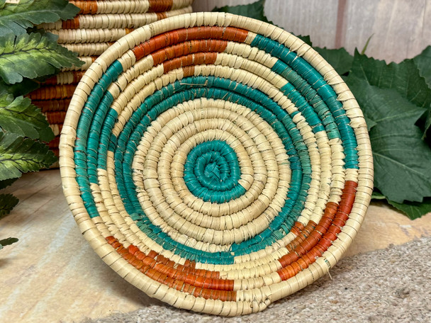 Native Style Hand Coiled Saucer Basket