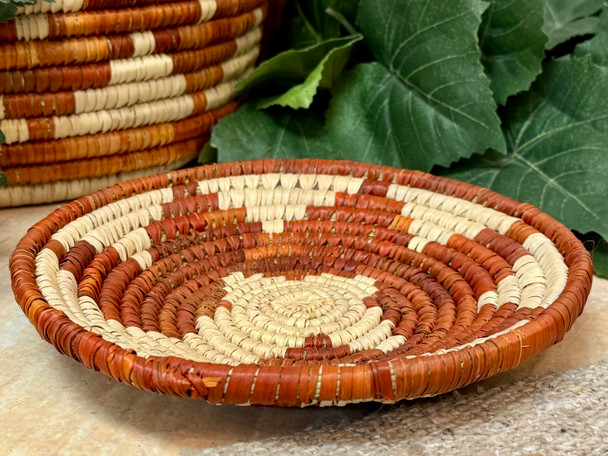 Native Style Hand Coiled Saucer Basket