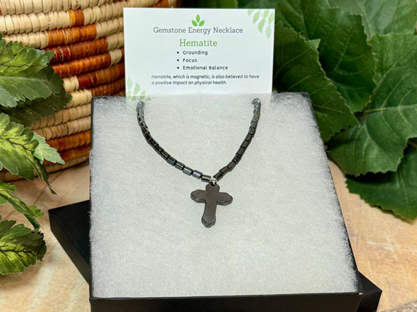 Hematite Necklace -Celtic Cross