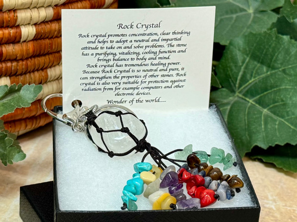Chakra Pouch Keychain -Rock Crystal