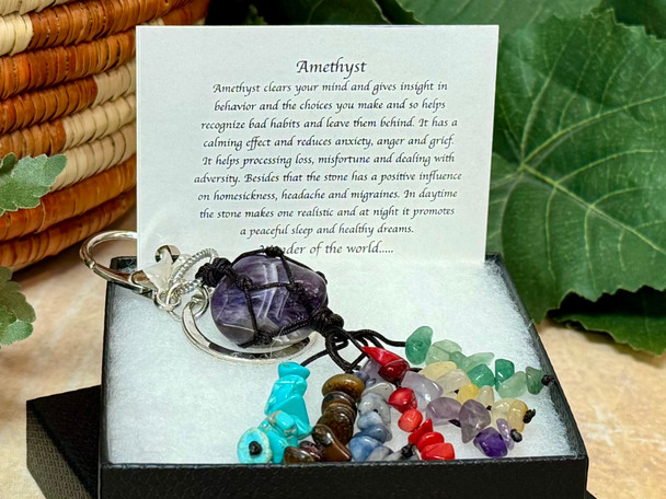 Chakra Pouch Keychain -Amethyst