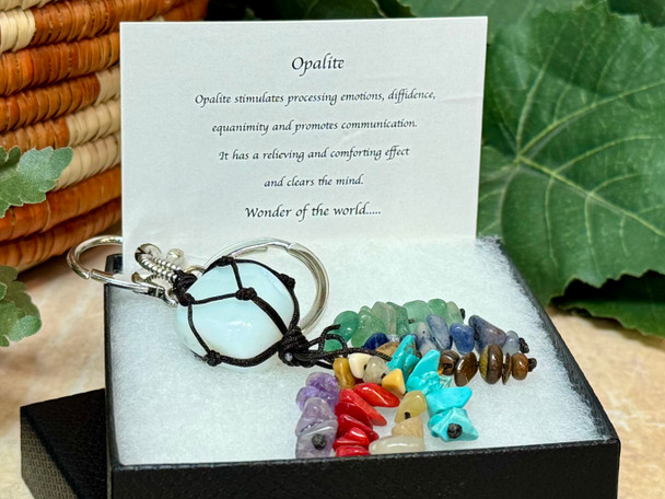 Chakra Pouch Keychain -Opalite