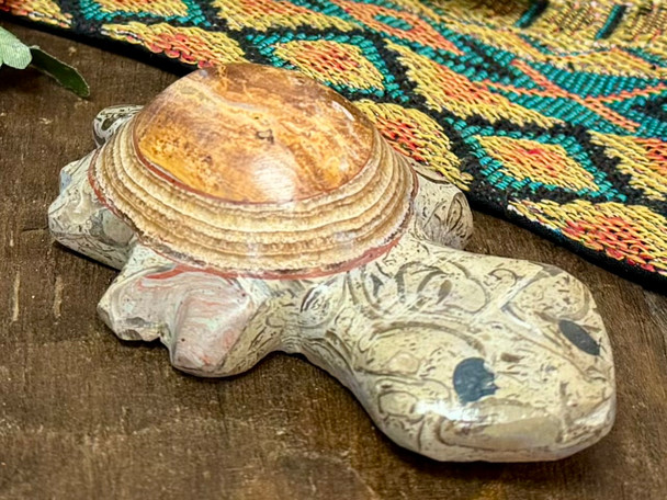 Fossil Limestone Turtle Figure