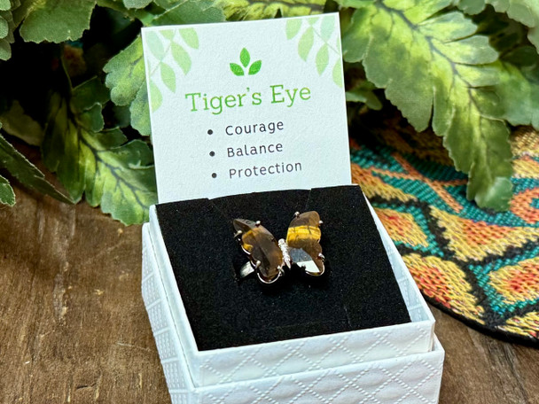 Butterfly Gemstone Ring -Tigers Eye