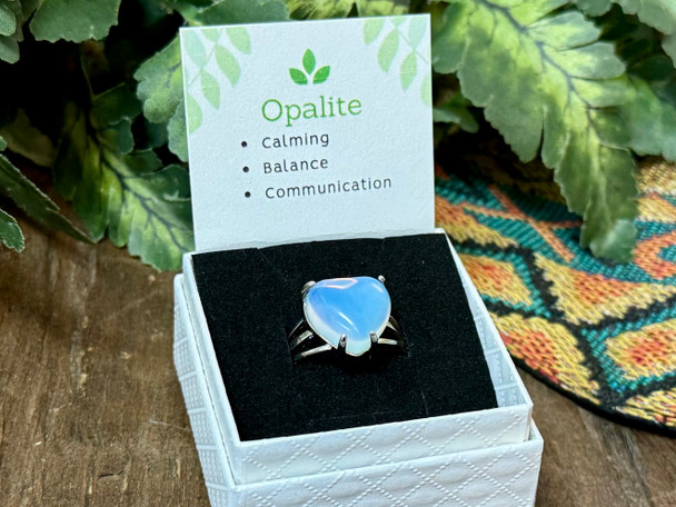 Heart Gemstone Ring -Opalite