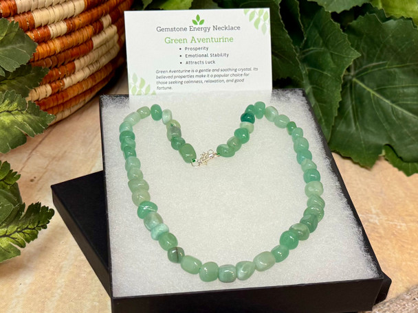 Gemstone Nugget Necklace -Green Aventurine