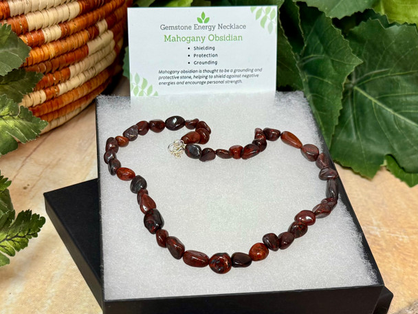 Gemstone Nugget Necklace -Mahogany Obsidian