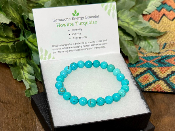 Gemstone Energy Bracelet -Howlite Turquoise