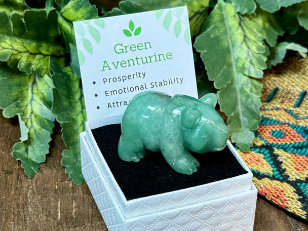 Green Aventurine Crystal Bear