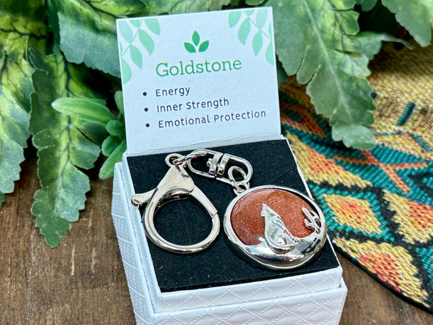 Southwest Gemstone Keychain -Goldstone
