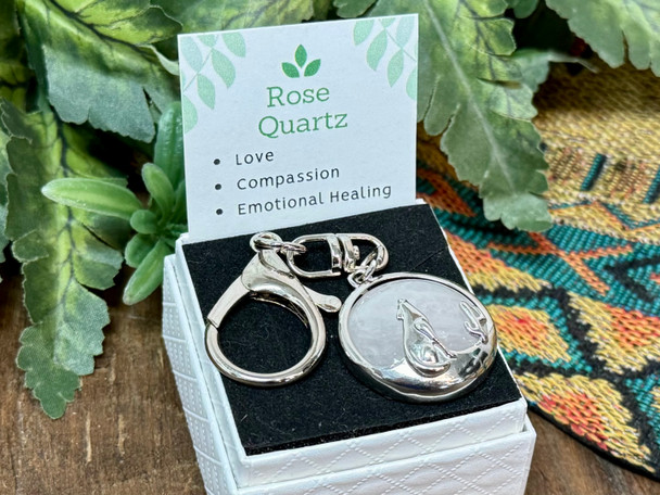 Southwest Gemstone Keychain -Rose Quartz