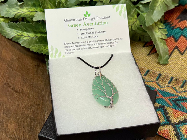Tree of Life Pendant -Green Aventurine