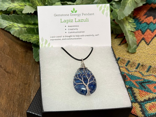 Tree of Life Pendant -Lapis Lazuli