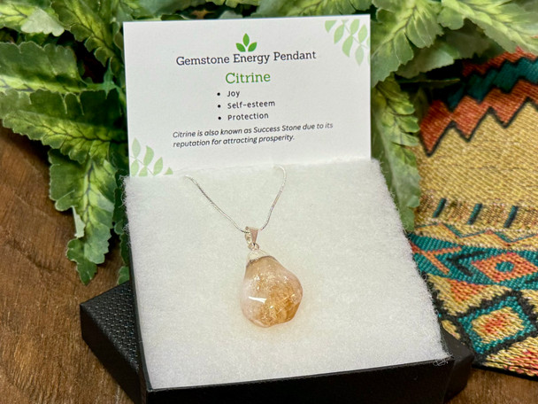 925 Silver Necklace -Citrine