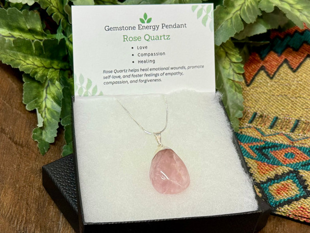 925 Silver Necklace -Rose Quartz