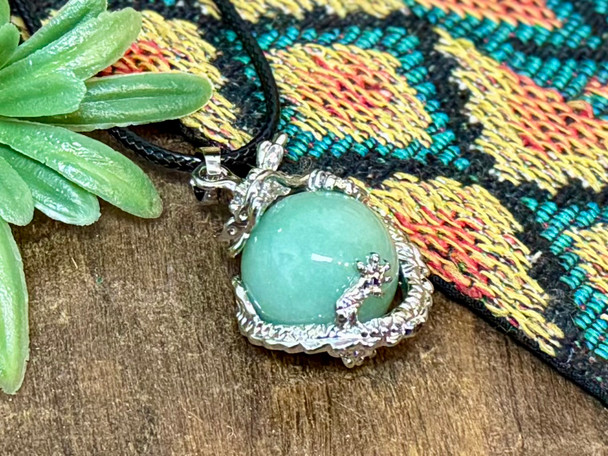 Crystal Dragon Pendant -Green Aventurine