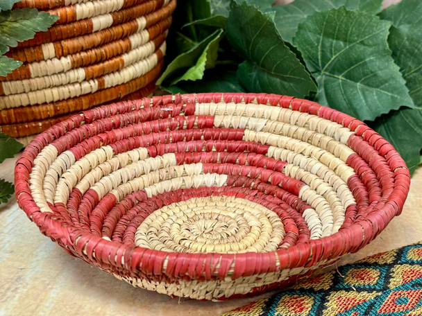 Native Style Hand Coiled Saucer Basket