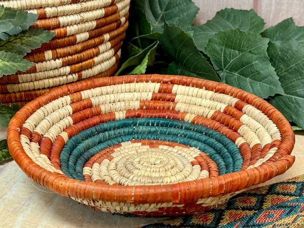 Native Style Hand Coiled Saucer Basket