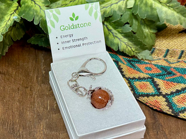 Dragon Gemstone Key Fob -Goldstone