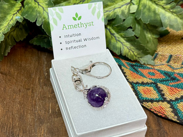 Dragon Gemstone Key Fob -Amethyst