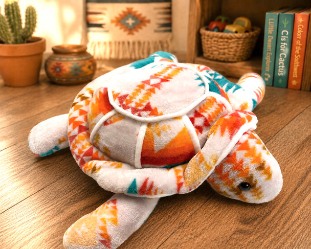 Southwestern Plush Turtle -White