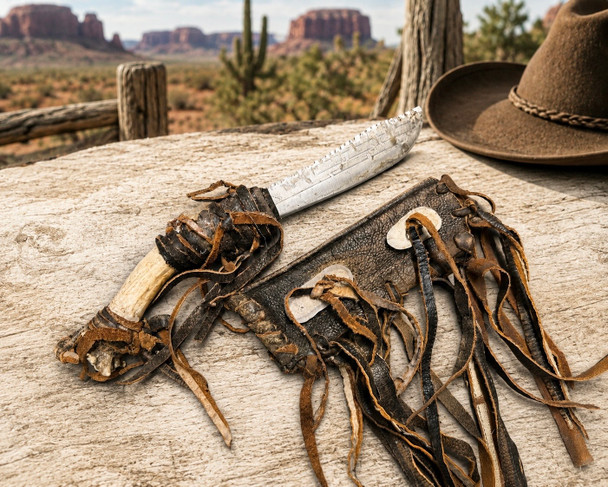 Navajo Antler Knife and Sheath