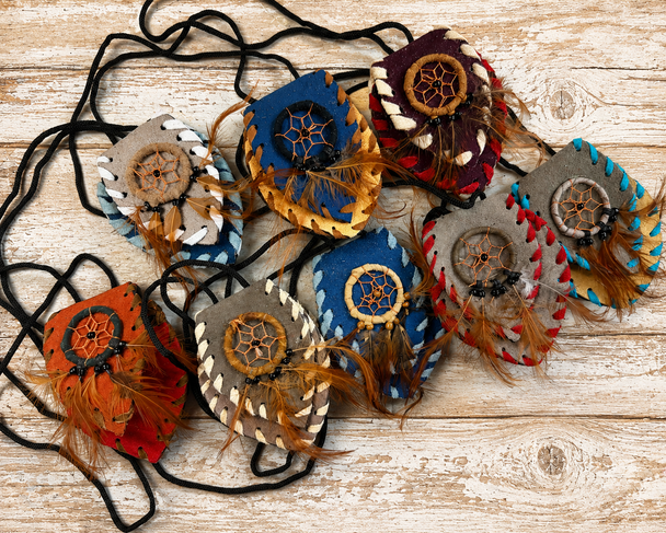 Medicine Bag with dreamcatcher and flap