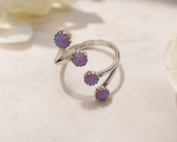 Native American Navajo Silver and Opal ring.